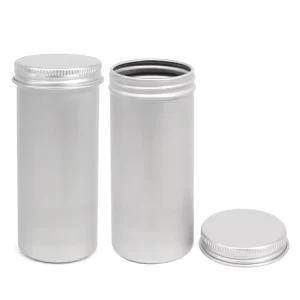 Round Aluminum Spice Tin Cans Cosmetic Metal Jars Multipurpose Packaging Containers for Spices
