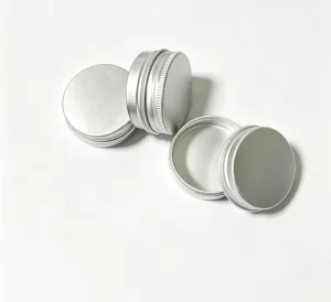 Round Cosmetic Containers Metal Aluminum Cream Candle Jar Tin Can With Screw Lid