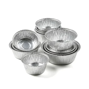 Round Disposable Aluminum Foil Food Container for Takeaway