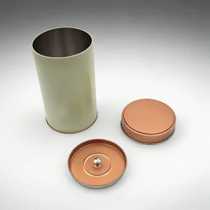 Round Empty Metal Tin Can for DIY Craft Storage With Screw Lid