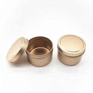 Round Empty Seamless Metal Candle Tins with Lids, 2oz, 4oz, 6oz, and 8oz