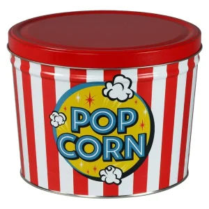Round Food-Grade Tinplate Popcorn Tin Bucket, 1.0/2.0/3.5/6.5 Gallon, for Cookies and Potato Chips Packaging
