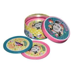 Round Metal Cake Tin Set Coaster Tin Box