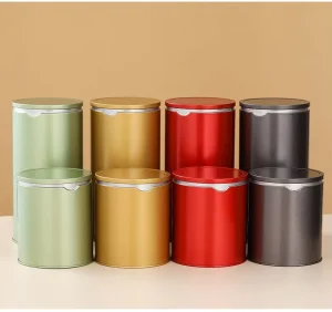 Round Metal Tin Can Loose Tea 250g Capacity Beverage Tinplate Round Cans Sealed Coffee and Matcha Beverages
