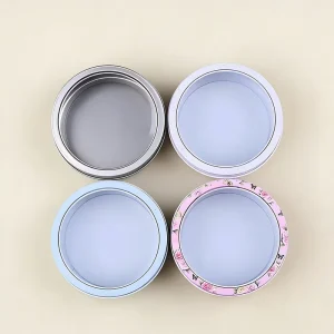 Round Metal Tin Can With Wooden Lid for Loose Tea and Coffee Bean Storage