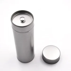 Round Plain Silver Tinplate Tea Tin Packaging Cans with Insert Lid for Beverages