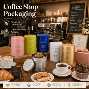 Round Printed Tinplate Biscuit Tin for Cookie Packaging