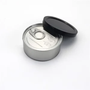 Round Pull-Ring Easy-Open Metal Tin Can for Candy and Pet Food Storage