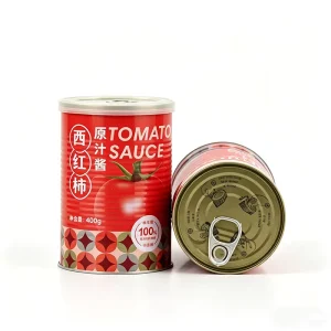 Round Red 73mm x 113mm Tinplate Beverage and Tomato Can with Screw Cap