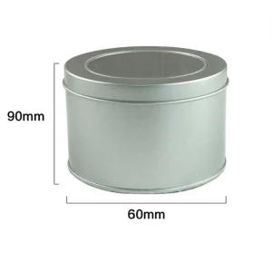 Round Shape Tinplate Tins with Window Small Candy Tiramisu Cake Tin Box Food Grade for Chocolate Bread