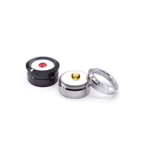 Round Stainless Steel Gemstone Display Box Metal & Cabochon Storage Case for Loose Stones Jewelry Organizer for Colored Gems