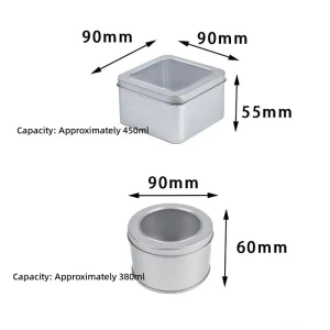Round Tinplate Can with Transparent Window Lid for Medals, Fridge Magnets, Nail Art, and Brooches