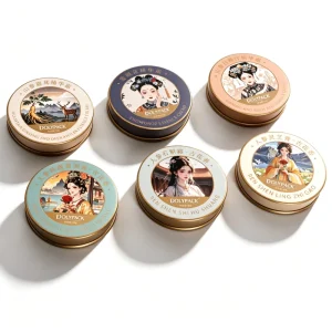 Round Tinplate Cosmetic Container for Skincare Balm, Solid Perfume, Cream, and Beauty Products