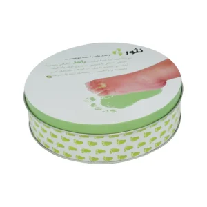 Round Tinplate Gift Box with Custom Logo and Glossy Finish for Cosmetic Packaging