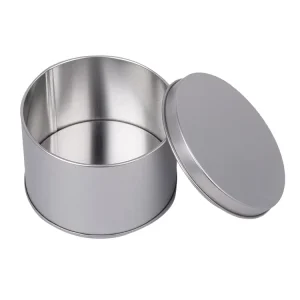 Round Tinplate Matte Finish Biscuit Tin Cans for Craft and Stickers