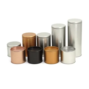 Round Tinplate Metal Can Gold Tin Can Food Chocolate Candy Snacks Metal Tin Box Loose Tea Tea Can