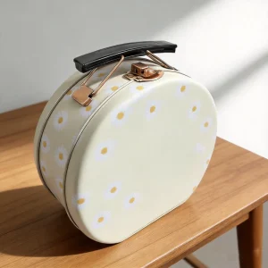 Round Tinplate Metal Storage Can with Handles for Tools