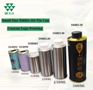 Round Tinplate Oil Can with Plastic Pull Cover, Food-Grade, 500ml, Custom CMYK Printing