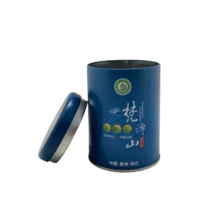 Round Tinplate Tea Box with Recycled Materials Embossed Logo Patterns for Snacks and Tea in Various Sizes