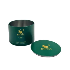 Round Tinplate Tea Box with Recycled Materials Embossed Logo Patterns for Snacks and Tea in Various Sizes