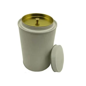 Round Tinplate Tea Coffee Storage Metal Cans Two Lids Food Grade Packaging Round Metal Tins