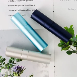 Round Twist-Up Aluminum Spray Bottle 5ml Portable Refillable Perfume Atomizer