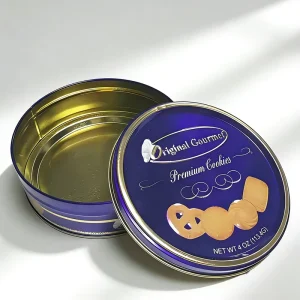 Round Vintage Metal Tin Can Antique Style Decorative Container for Gift Packaging