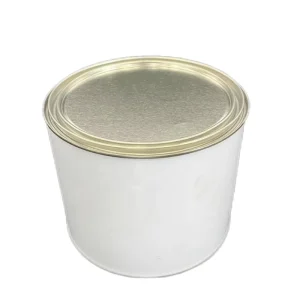 Round White Paint Tinplate Container 2.5-Liter Metal Tin Can