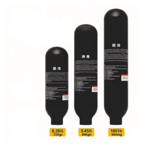 Round bottomed High pressure Gas Cylinder With a Pressure Rating of 30 MPa. This Aluminum Gas Cylinder Is Reinforced