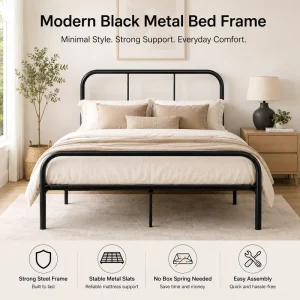 Rustproof Foldable Modern Platform Bed Set for Hotel Dormitory Hostel Full Size Portable Bulk Order Available