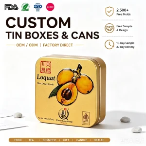 SZM Empty Metal Tin Can for Food Packaging Food Grade Tinplate Tin Can With Lid for Loquat Paste