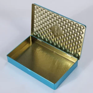 SZM Rectangle Shaped Metal Tin Box Custom Empty Packaging Tin Container Customized Gift Tin Can With Logo