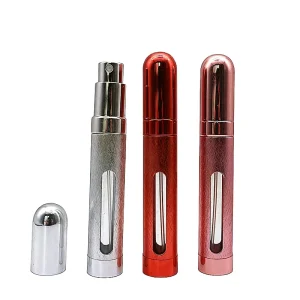 Sale Metal Refillable Perfume Atomizer Spray Bottle with Red Silver Pink Aluminium Cap for Perfume Water Cosmetics 12ml