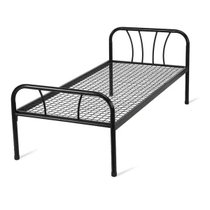 School Bed Frame Single Square Tube Metal Bed Simple Modern College Apartment or Hostel Dormitory Furniture