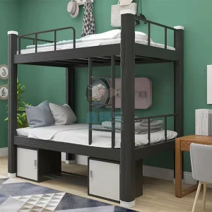 School Dormitory Bunk Bed Furniture Metal Bed Steel Adult Size Tempat Tidur Susun Logam