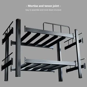 School Dormitory Home Bedroom Apartment Iron Double Decker Kids Adult Modern Full Twin Size Loft Bunk Up and Down Metal Bed