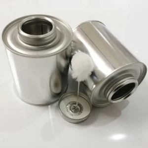 Screw Top Tinplate Metal Can with Brush for Industrial Chemicals, PVC, Paint, or Lacquer, 1L