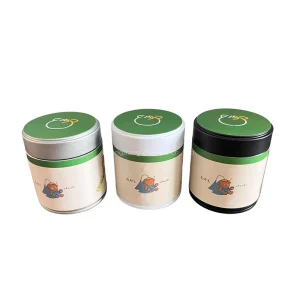 Sealed Empty Matcha Tin Can With Plastic Inner Airtight Tins Custom Logo Food Grade Metal Green Tea Powder Packaging 30g