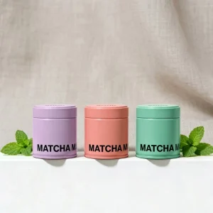 Sealed Food Grade Metal Cans Airtight with Pull Ring Tab Lid Matcha Tin Can 30g Custom Printed Patterns Available