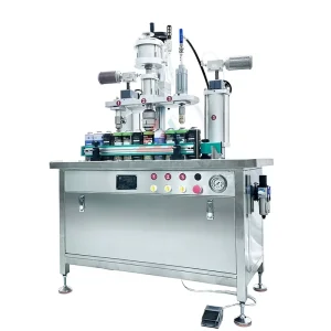 Semi-Automatic 3-in-1 Pneumatic Aerosol Filler, Pump, and Crimping Machine for Cosmetic Oil Aerosol Cans