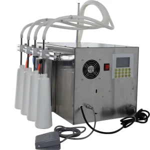 Semi-Automatic 4-Head Submerged Liquid Filling Machine with Anti-Foaming Function