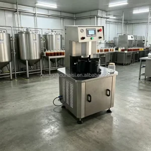 Semi-Automatic 4-Station Vacuum Capping Machine for 280g Seafood Sauce Glass Jars with Metal Lids