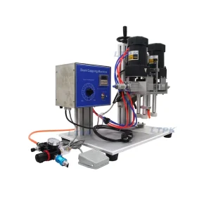 Semi-Automatic 6100 Desktop Pneumatic Capping Machine for Round Caps Pumps and Sprays with Plastic Lid Tightening