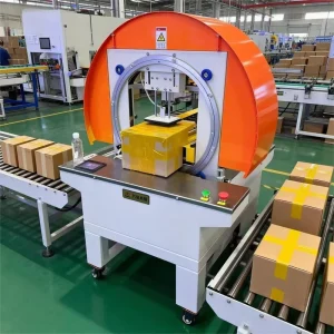 Semi-Automatic Adhesive Tape Carton Box Sealing and Strapping Machine