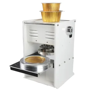 Semi-Automatic Aluminum Foil Container and Tray Heat-Sealing Machine for Round, Rectangular, and Square Containers