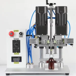 Semi-Automatic Desktop Capping Machine for Plastic and Glass Bottles, Dropper Spouts, Pouches, and Trigger Caps