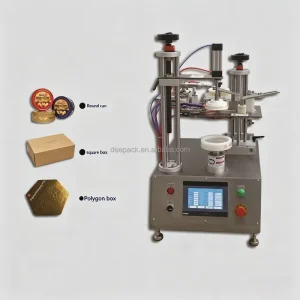 Semi-Automatic Desktop Tape Sealing Machine for Round and Rectangular Tins, Cans, and Jars