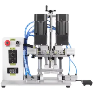 Semi-Automatic Electric Desktop Bottle Cap Tightener with 4-Wheel Duckbill Capper for Food Bottles
