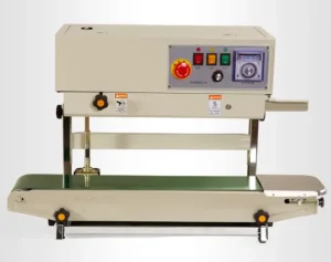 Semi Automatic Electric Vertical Continuous Band Sealer High Productivity Plastic Bag Heat Sealing Machine