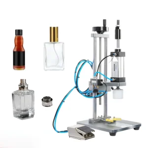Semi Automatic Glass Perfume Bottle Capping and Crimping Machine Aluminum Spray Bottle Pneumatic Capper